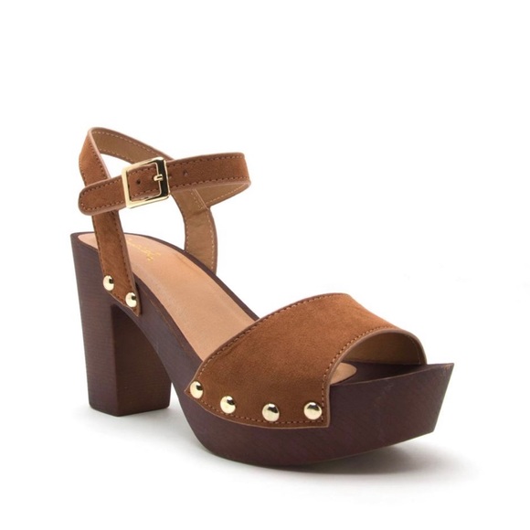 One band ankle strap sandal chestnut suede - Picture 2 of 5